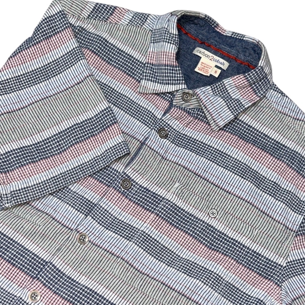 Carbon2Cobalt Plaid Shirt Short Sleeve Button Up‎ Casual Top Men's Size Small